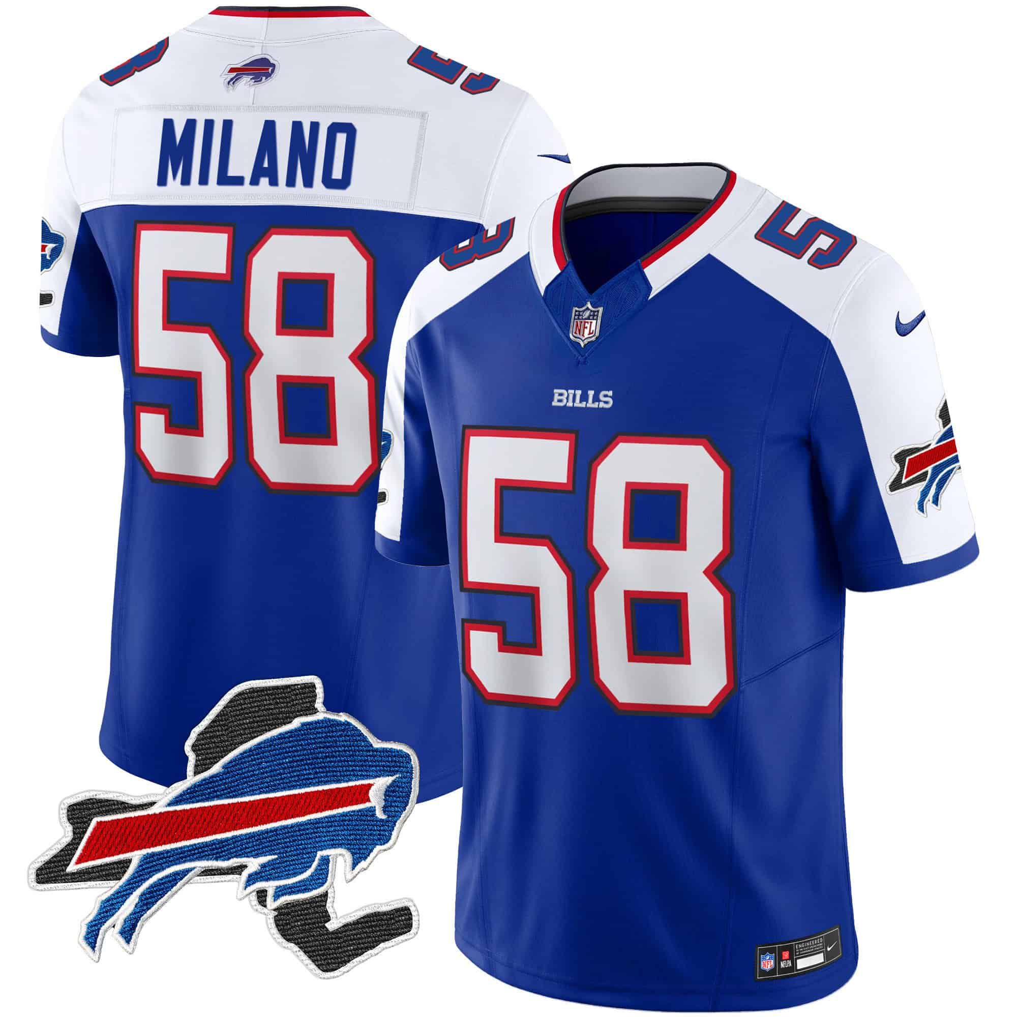 Men Buffalo Bills #58 Milano Blue 2024 Nike Patch Vapor Limited NFL Jersey->indianapolis colts->NFL Jersey